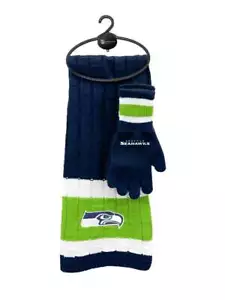 Seattle Seahawks Glove And Scarf Gift Set Team Colors - Picture 1 of 1