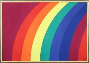 OTTO PIENE "Rainbow Banner" Farbsiebdruck a. Gewebe Rosenthal - selten angeboten - Bild 1 von 6