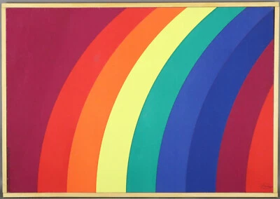 OTTO PIENE "Rainbow Banner" Farbsiebdruck a. Gewebe Rosenthal - selten angeboten - Bild 1 von 4