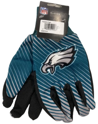 Guantes utilitarios deportivos Philadelphia Eagles a rayas logotipo del equipo Win-Craft adulto OSFM Foto 1 de 2