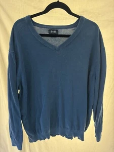HB Harbor Bay Sweater Adult 2XLT Blue Pullover Long Sleeve Cotton Knit Mens. - Picture 1 of 9