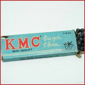 NOS KMC MEJOR CALIDAD CADENA BICICLETA VINTAGE BICICLETA PISTA ANTIGUA 1/2X1/8 AÑOS 70 410 TAIWAN - Imagen 1 de 4