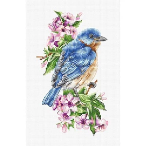 Kreuzstich Packung luca-s Vogel Blau Auf Die Ast B1198 - Bild 1 von 5