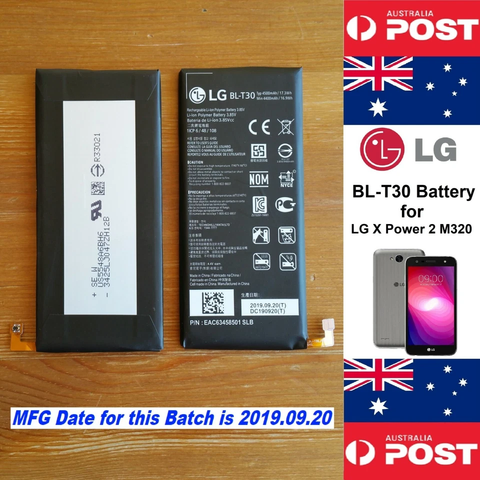 ПОДЛИННЫЙ LG X питания 2 M320 аккумулятор 4500mAh BL-T30 хорошее качество - местный продавец - Изображение 1 из 4