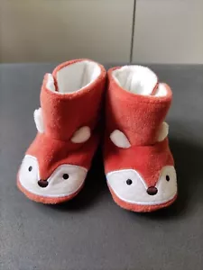 Unisex Fox Infant Baby Fleece Riptape Pram Shoes Slippers Size UK 6-12mths NWOT - Picture 1 of 3