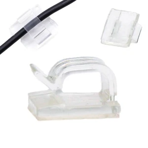TRIXES 100PCS Cable Clips - Self Adhesive Clear Plastic Clips for Wires - Picture 1 of 10