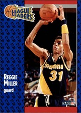 1991-92 Fleer Indiana Pacers Basketball Card #226 Reggie Miller LL