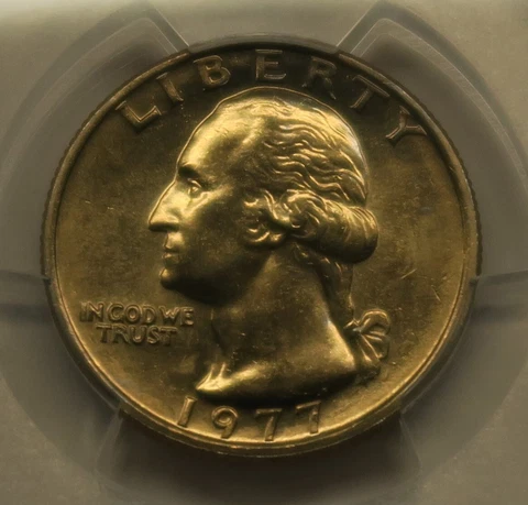 1977 Washington Quarter PCGS MS65 Free Shipping Cover