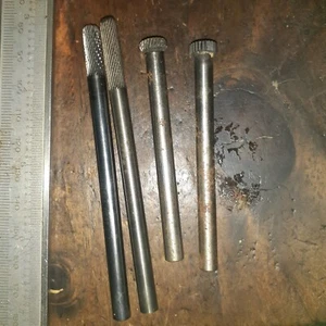 4x used CARBIDE Rotary Burr Cylinders & Wheels without Endcut OD 1/4" sk - Bild 1 von 2