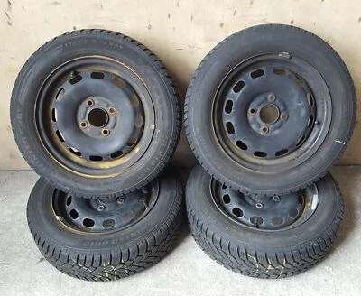 14 Zoll Stahlfelgen Satz 5,5x14 ET37,5 Winterreifen 175/65 R14 82T DOT 1903 - Bild 1 von 4