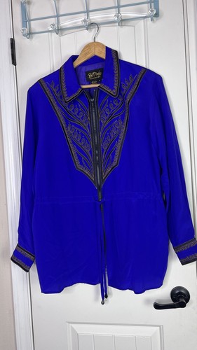 VETEMENTS Giacca Bob Mackie Wearable Art Donna Zip Med 100% Seta Foderata Vita con Cordini