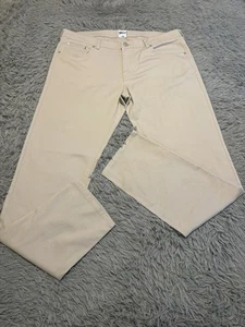 Pantalones de mezclilla J Press para hombre 36x34 caqui beige pierna recta calce clásico cinco bolsillos - Imagen 1 de 10