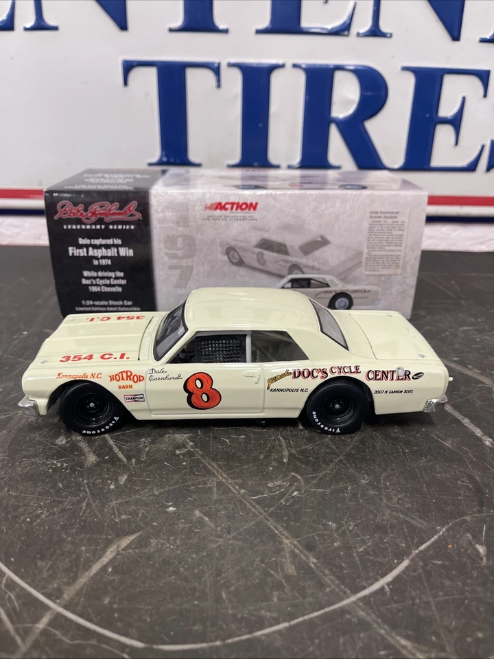 Action #8 Docs Cycle 1964 Chevy Chevelle - 1st Asphalt Win 1:24 Diecast Car