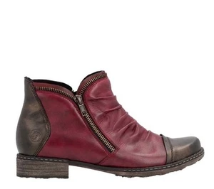 Remonte Chandra 80 Red Ankle boot Women Size 9.5 Side Zipper - Picture 1 of 6