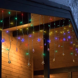 Northlight 400 Count Christmas Stars Icicle Lights Multi-Color LED, Clear Wire - Picture 1 of 7