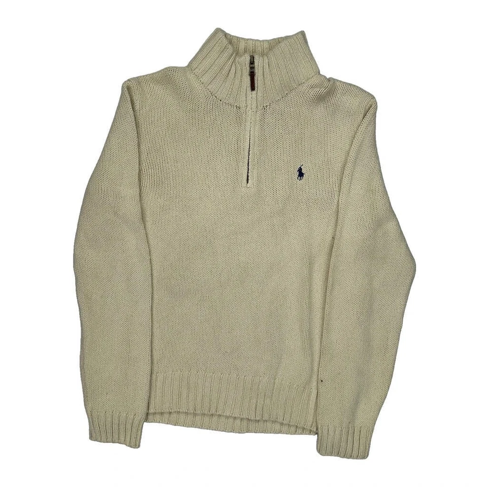 Polo de Ralph Lauren 1/4 cremallera - algodón crema mediano Foto 1 de 4