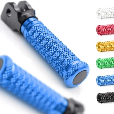 Estriberas delanteras antideslizantes CNC azules agarre en M para Aprilia Tuono 125 17 18 19 Foto 1 de 4