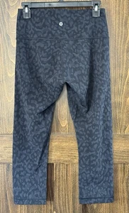 Lululemon Align HR Crop 23” taglia 8 nero grigio mimetico carbone profondo multi H3DC nuovo senza etichette - Foto 1 di 9