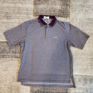 Vintage Izod Herren Poloshirt Grau Lila Kragen Größe 2XL Kurzarm - Bild 1 von 5