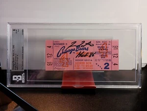 Chicago Bears Vikings Full Ticket 11/11/1962 Wrigley Field SIGNED Fran Tarkenton - Picture 1 of 10
