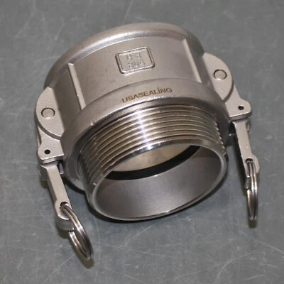USA Sealing Cam & Groove Fitting BULK-CGF-283, 3" Type B Coupler x 3" NPT, 304SS - Image 1 of 4