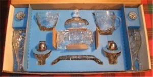 Early American Prescut Table Set Boxed Anchor Hocking 11 Piece Vintage Orig EAPC - Picture 1 of 12