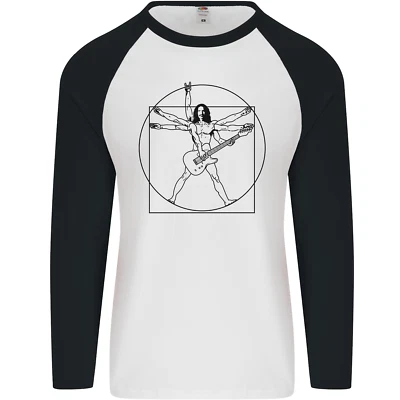Guitar Frank Zappa Vitruvian Man Guitarist Herren L/S Baseball T-Shirt - Bild 1 von 4