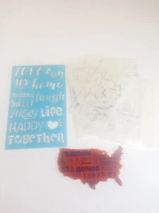 Stencils Huge Lot 37 Arts Crafts Scrapbook School People Animals Inspirational  - Picture 1 of 11