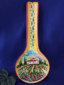 Toskana Italienische Keramik Löffelablage Weinberg Handarbeit in Italien - Bild 1 von 4