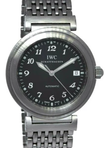 IWC Da Vinci Date Steel Black Dial Mens 37mm Automatic Watch Box/Papers 3528 - Picture 1 of 10