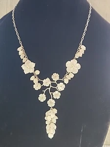 Unbranded Sterling .925 White Floral Necklace - Picture 1 of 4