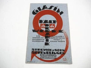 Glasin Kalt Keramik Werke Strunck Sprendlingen Katalog 1921 Art Deco Jugendstil - Picture 1 of 7