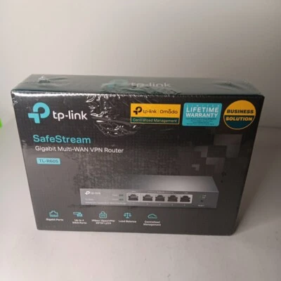 TP-LINK TL-R605 SafeStream Gigabit LAN Port Multi-WAN VPN Secured Router Firewal - Image 1 of 4