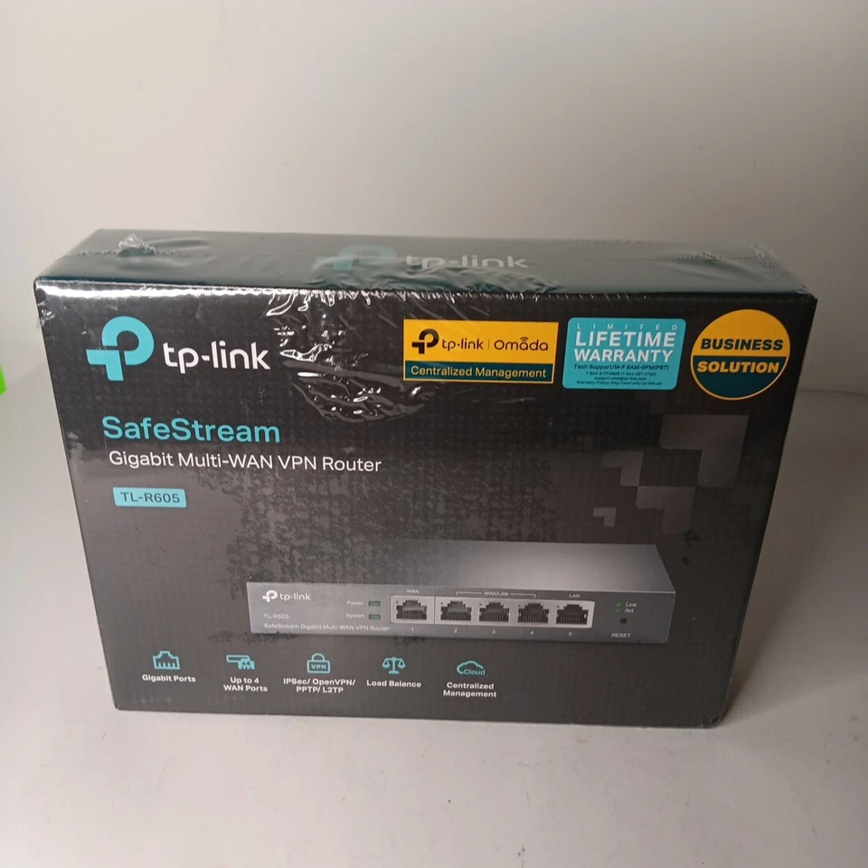 TP-LINK TL-R605 SafeStream Gigabit LAN Port Multi-WAN VPN Secured Router Firewal - Image 1 of 4