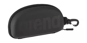 Arena Swim Goggle Case Protector Swimming Equipment Sports Zipper Clip All Black - Picture 1 of 4
