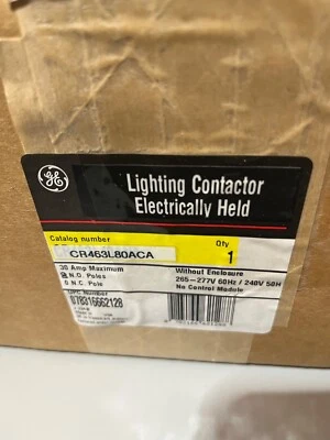 NIB GE CR463L80ACA Electrically Held Lighting Contactor 8 Pole w/ 24v Coil NEW - Image 1 of 2
