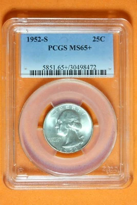 1952 S PCGS MS65+ Washington Quarter #B40700 - Image 1 of 2