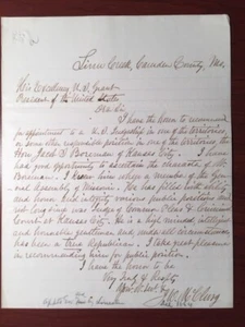 U. S. GRANT MISSOURI GOVERNOR LETTER SIGNED, JOSEPH WASHINGTON MCCLURG, UTAH - Picture 1 of 1