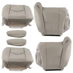 6pcs Leather Seat Cover Light Tan Kit for Chevy Tahoe GMC Yukon 2003-2005 2006 - Foto 1 di 12