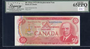 1975 Bank of Canada $50 BC-51b Legacy Gem New Replacement Note 65PPQ - Picture 1 of 2