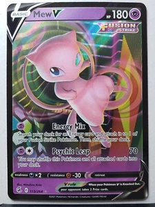 Holo Mew V 113/264 - Neuwertig/M - Fusion Strike Pokémon-Karte - $ 2 kombinierter Versand - Bild 1 von 3