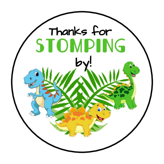 Dinosaur, jurassic birthday party supplies stickers, labels, tags - Image 1 of 1
