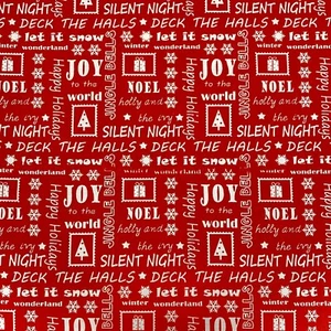 Christmas, Poly Cotton, Red Craft Fabric/Material TCP849 - Picture 1 of 2