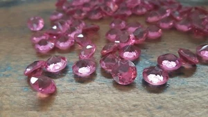 ♡Nr. G27 - 20 Stück alte Glassteine rosa 9 mm Spitzboden Facettenschliff♡ - Imagen 1 de 2