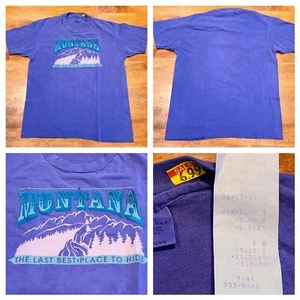 NEW Vtg 90s Montana The Last Best Place To Hide T-Shirt Single Stitch USA Large - Picture 1 of 9