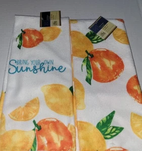 (2) Home Collection Kitchen Towel "Bring your own sunshine" Lemons & Oranges - Imagen 1 de 2