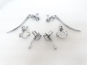 Universel Vintage / Moto Classique Chrome Laiton Set Levier 2.5cm V103 - Picture 1 of 5