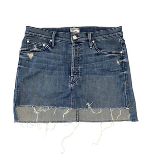 Minigonna jeans MOTHER lavaggio medio blu denim orlo a gradini 26/27 - Foto 1 di 6