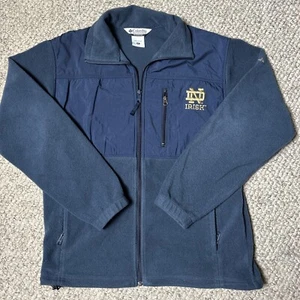 Columbia Notre Dame Jacket Men’s Medium Full Zip Soft Shell Fleece - Picture 1 of 9