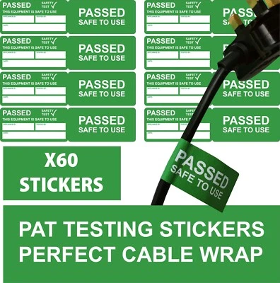 60x Passed Cable Wrap stickers Pat Test labels - Image 1 of 2